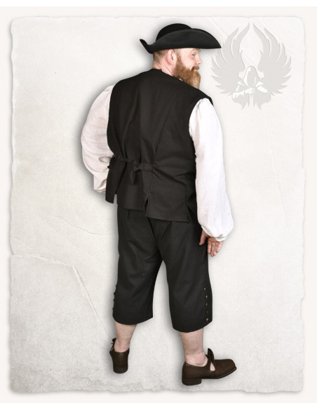 Pantalone pirata in cotone nero...