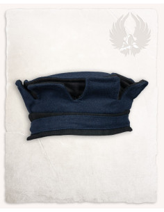 Berretto medievale bicolore modello Lorenz, blu-nero