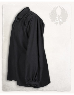 Camicia medievale con lacci modello Jonathan, colore nero 2