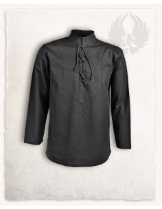 Camicia medievale in cotone nero modello Leomar
