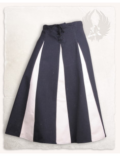Gonna medievale bicolore modello Isabell (nero-crema) 2