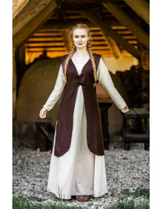 Sopravveste medievale modello Brisella, colore marrone 2