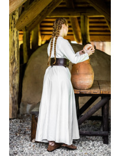 Lunga tunica bianca naturale per una signora medievale... 2