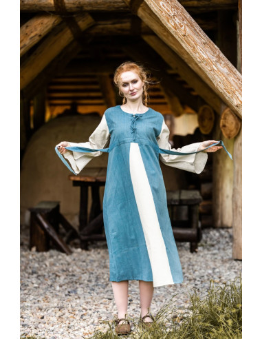 Abito medievale in cotone azzurro modello Ilse Negozio Medievale