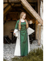 Abito medievale donna Angie, verde-bianco naturale