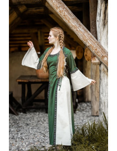 Abito medievale donna Angie, verde-bianco naturale 2