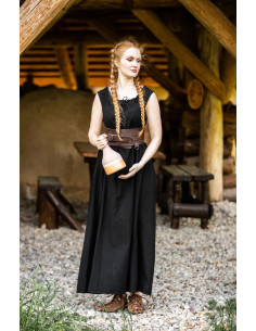 Abito lungo medievale modello Ella, colore nero 2