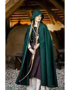 Classico mantello medievale Elinor colore verde con... 2