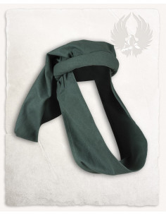 Cappello medievale Rafael unisex in cotone, colore verde