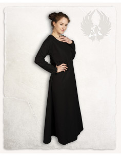 Tunica medievale da donna in cotone nero modello Lenora 2