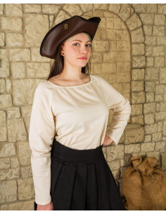 Blusa da pirata per donna modello Amelia, colore bianco...