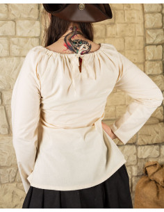 Blusa da pirata per donna modello Amelia, colore bianco... 2
