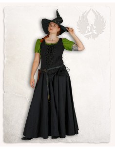 Gonna medievale in cotone modello Úrsula, nera