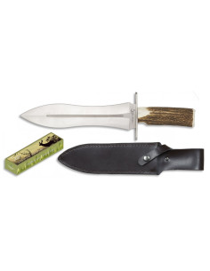Coltello da asta da caccia, manico in corno di cervo