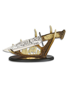 Coltello da caccia decorativo con base