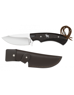 Coltello da caccia al cinghiale con fodero in cuoio...