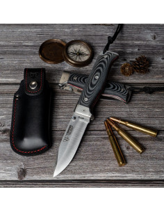Coltello da caccia MT-6, manico in micarta nera