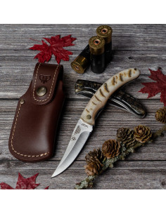 Coltello da caccia Cazorla, manico di ariete lucidato