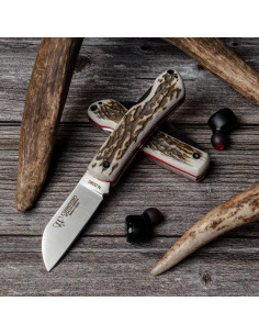Coltello da caccia La Marinera, manico in cervo lucidato