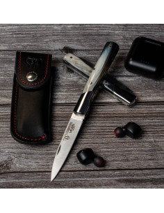 Coltello da caccia Vendetta, manico in corno di toro (con...