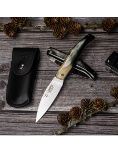Coltello da caccia Cudeman, manico in corno di toro...