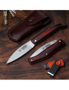 Coltello da caccia Cudeman, manico in resistenza rosso...