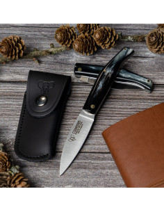 Coltello da caccia Cudeman, manico in corno di toro (con...