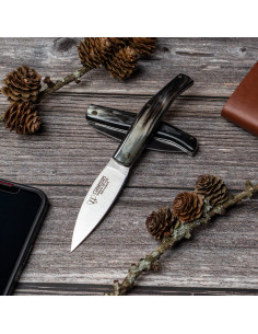 Coltello da caccia Cudeman, manico in corno di toro...