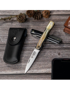 Coltello da caccia Mini Vendetta, manico in corno di toro...