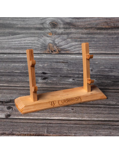 Base in legno per 2 coltelli