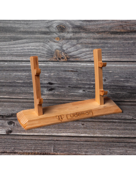 Base in legno per 2 coltelli