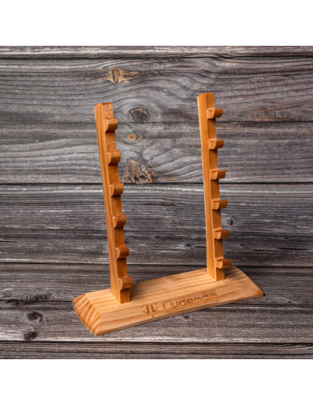 Base in legno per 6 coltelli o rasoi