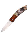 Coltello da caccia, design Wild Boar 1, manico in legno e ABS (totale 19 cm.)