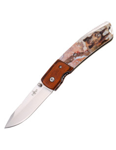 Coltello da caccia, design Wild Boar 2, manico in legno e...