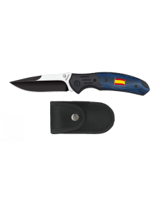 Coltello da campo nero/blu modello Flag of Spain
