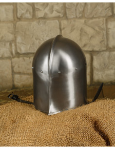 Barbuta medievale in metallo modello Manolo 2