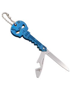 Portachiavi Teschio Blu, Coltello e Apribottiglie