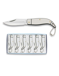 Set di 6 coltelli tascabili, lama 5,5 cm.