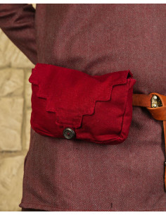 Marsupio medievale in cotone rosso modello Borchard