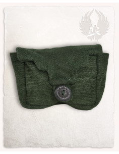 Piccolo marsupio medievale modello Borchard, in cotone verde 2