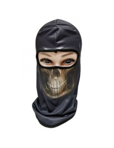 Cappuccio elasticizzato con teschio nero, Skull