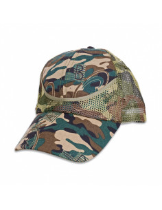 Cappellino mimetico verde mimetico, regolabile con griglia