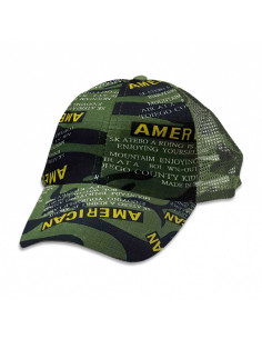 Cappellino americano con stampa mimetica verde Barbaric