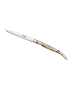 Coltello stiletto con manico in finto corno, lama 11 cm. 2