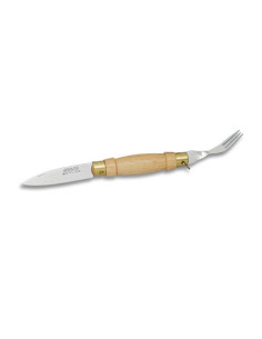 Coltello con forchetta nel manico, lama 6 cm.