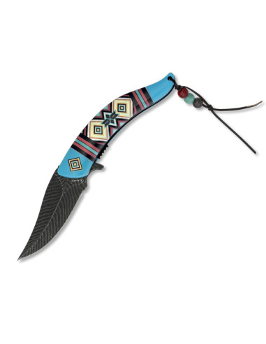 Coltello da tasca indiano blu con apertura assistita