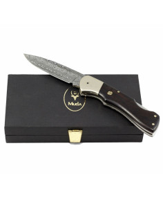 Coltello autobloccante con lama in acciaio damasco