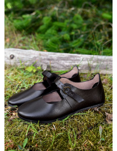 Scarpa da donna medievale Latchet, marrone (XIII-XV secolo)