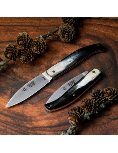 Coltello tascabile Pastora, manico in corno, lama 9,5 cm.