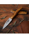 Coltello in acciaio 420, manico in olivo, lama 7 cm.
